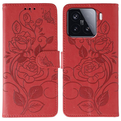 Rose Butterfly Embossed Leather Phone Case, For Redmi 15C 5G / 4G EU 173mm, For Redmi 15 5G Global / 15 4G SEA, For Redmi 15 5G / 4G EU 171mm, For Redmi 15C 5G / 4G Global 171mm, For Redmi Turbo 4 Pro 5G / Poco F7, For Xiaomi Poco F7 Ultra / Redmi K80 ...