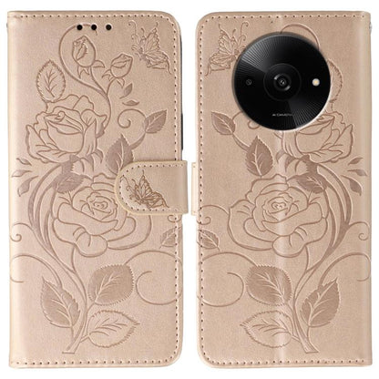 Rose Butterfly Embossed Leather Phone Case, For Redmi 15C 5G / 4G EU 173mm, For Redmi 15 5G Global / 15 4G SEA, For Redmi 15 5G / 4G EU 171mm, For Redmi 15C 5G / 4G Global 171mm, For Redmi Turbo 4 Pro 5G / Poco F7, For Xiaomi Poco F7 Ultra / Redmi K80 ...