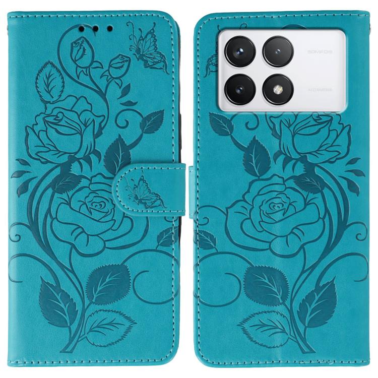 Rose Butterfly Embossed Leather Phone Case, For Redmi 15C 5G / 4G EU 173mm, For Redmi 15 5G Global / 15 4G SEA, For Redmi 15 5G / 4G EU 171mm, For Redmi 15C 5G / 4G Global 171mm, For Redmi Turbo 4 Pro 5G / Poco F7, For Xiaomi Poco F7 Ultra / Redmi K80 ...