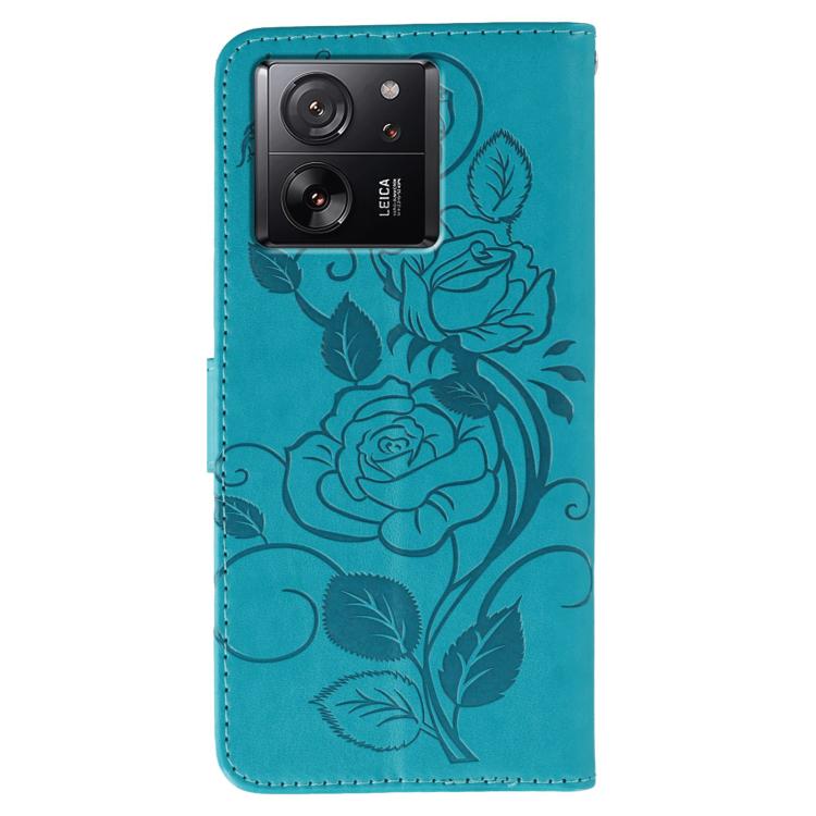 Rose Butterfly Embossed Leather Phone Case, For Xiaomi 13T / 13T Pro