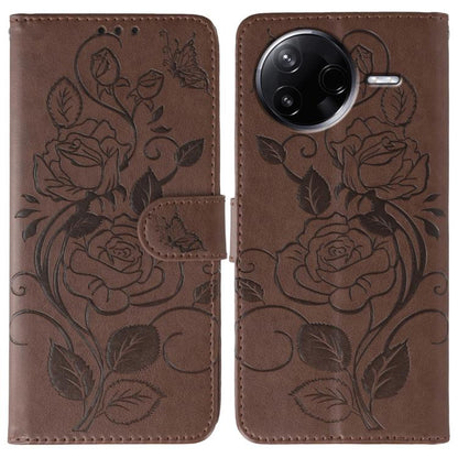 Rose Butterfly Embossed Leather Phone Case, For Redmi 15C 5G / 4G EU 173mm, For Redmi 15 5G Global / 15 4G SEA, For Redmi 15 5G / 4G EU 171mm, For Redmi 15C 5G / 4G Global 171mm, For Redmi Turbo 4 Pro 5G / Poco F7, For Xiaomi Poco F7 Ultra / Redmi K80 ...