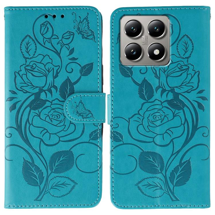 Rose Butterfly Embossed Leather Phone Case, For Redmi 15C 5G / 4G EU 173mm, For Redmi 15 5G Global / 15 4G SEA, For Redmi 15 5G / 4G EU 171mm, For Redmi 15C 5G / 4G Global 171mm, For Redmi Turbo 4 Pro 5G / Poco F7, For Xiaomi Poco F7 Ultra / Redmi K80 ...