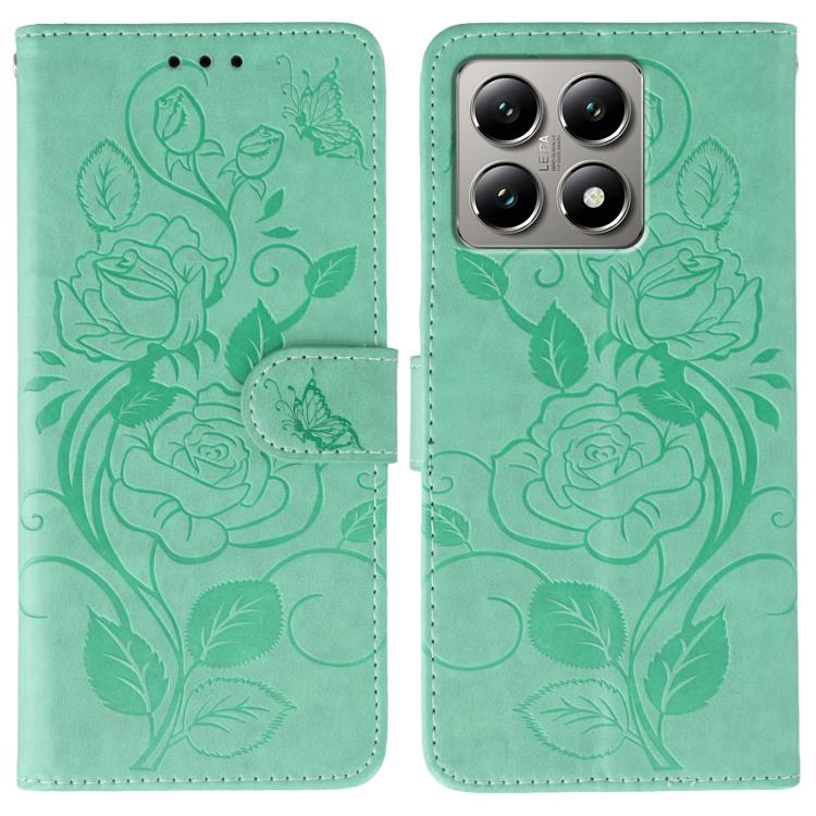 Rose Butterfly Embossed Leather Phone Case, For Redmi 15C 5G / 4G EU 173mm, For Redmi 15 5G Global / 15 4G SEA, For Redmi 15 5G / 4G EU 171mm, For Redmi 15C 5G / 4G Global 171mm, For Redmi Turbo 4 Pro 5G / Poco F7, For Xiaomi Poco F7 Ultra / Redmi K80 ...