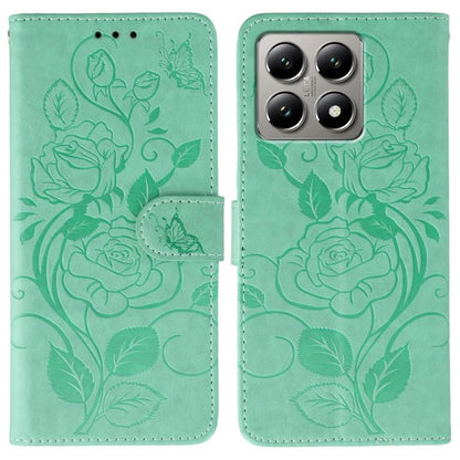 Rose Butterfly Embossed Leather Phone Case, For Redmi 15C 5G / 4G EU 173mm, For Redmi 15 5G Global / 15 4G SEA, For Redmi 15 5G / 4G EU 171mm, For Redmi 15C 5G / 4G Global 171mm, For Redmi Turbo 4 Pro 5G / Poco F7, For Xiaomi Poco F7 Ultra / Redmi K80 ...