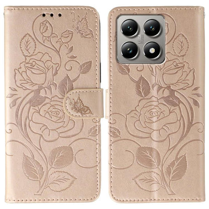 Rose Butterfly Embossed Leather Phone Case, For Redmi 15C 5G / 4G EU 173mm, For Redmi 15 5G Global / 15 4G SEA, For Redmi 15 5G / 4G EU 171mm, For Redmi 15C 5G / 4G Global 171mm, For Redmi Turbo 4 Pro 5G / Poco F7, For Xiaomi Poco F7 Ultra / Redmi K80 ...