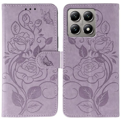 Rose Butterfly Embossed Leather Phone Case, For Redmi 15C 5G / 4G EU 173mm, For Redmi 15 5G Global / 15 4G SEA, For Redmi 15 5G / 4G EU 171mm, For Redmi 15C 5G / 4G Global 171mm, For Redmi Turbo 4 Pro 5G / Poco F7, For Xiaomi Poco F7 Ultra / Redmi K80 ...