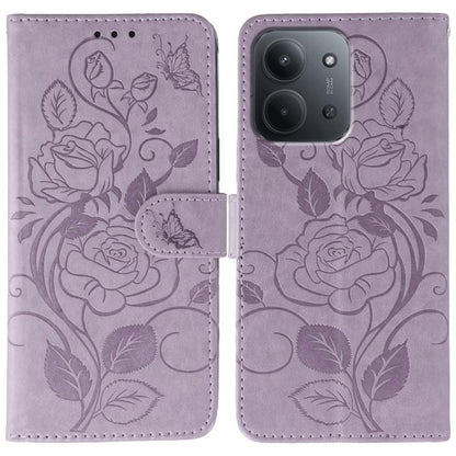 Rose Butterfly Embossed Leather Phone Case, For Redmi 15C 5G / 4G EU 173mm, For Redmi 15 5G Global / 15 4G SEA, For Redmi 15 5G / 4G EU 171mm, For Redmi 15C 5G / 4G Global 171mm, For Redmi Turbo 4 Pro 5G / Poco F7, For Xiaomi Poco F7 Ultra / Redmi K80 ...