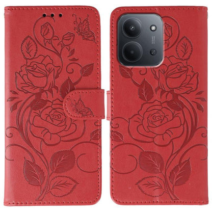 Rose Butterfly Embossed Leather Phone Case, For Redmi 15C 5G / 4G EU 173mm, For Redmi 15 5G Global / 15 4G SEA, For Redmi 15 5G / 4G EU 171mm, For Redmi 15C 5G / 4G Global 171mm, For Redmi Turbo 4 Pro 5G / Poco F7, For Xiaomi Poco F7 Ultra / Redmi K80 ...