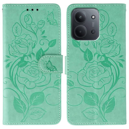 Rose Butterfly Embossed Leather Phone Case, For Redmi 15C 5G / 4G EU 173mm, For Redmi 15 5G Global / 15 4G SEA, For Redmi 15 5G / 4G EU 171mm, For Redmi 15C 5G / 4G Global 171mm, For Redmi Turbo 4 Pro 5G / Poco F7, For Xiaomi Poco F7 Ultra / Redmi K80 ...