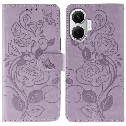 Rose Butterfly Embossed Leather Phone Case, For Redmi 15C 5G / 4G EU 173mm, For Redmi 15 5G Global / 15 4G SEA, For Redmi 15 5G / 4G EU 171mm, For Redmi 15C 5G / 4G Global 171mm, For Redmi Turbo 4 Pro 5G / Poco F7, For Xiaomi Poco F7 Ultra / Redmi K80 ...