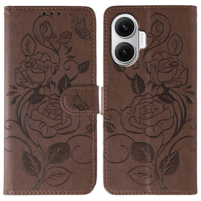 Rose Butterfly Embossed Leather Phone Case, For Redmi 15C 5G / 4G EU 173mm, For Redmi 15 5G Global / 15 4G SEA, For Redmi 15 5G / 4G EU 171mm, For Redmi 15C 5G / 4G Global 171mm, For Redmi Turbo 4 Pro 5G / Poco F7, For Xiaomi Poco F7 Ultra / Redmi K80 ...