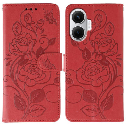 Rose Butterfly Embossed Leather Phone Case, For Redmi 15C 5G / 4G EU 173mm, For Redmi 15 5G Global / 15 4G SEA, For Redmi 15 5G / 4G EU 171mm, For Redmi 15C 5G / 4G Global 171mm, For Redmi Turbo 4 Pro 5G / Poco F7, For Xiaomi Poco F7 Ultra / Redmi K80 ...