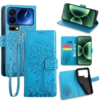 Tree & Deer Embossed Leather Phone Case, For Xiaomi 17 Ultra, For Xiaomi 17 Pro Max, For Xiaomi 17 Pro, For Xiaomi 17, For Xiaomi 15 Ultra