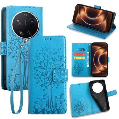 Tree & Deer Embossed Leather Phone Case, For Xiaomi 17 Ultra, For Xiaomi 17 Pro Max, For Xiaomi 17 Pro, For Xiaomi 17, For Xiaomi 15 Ultra