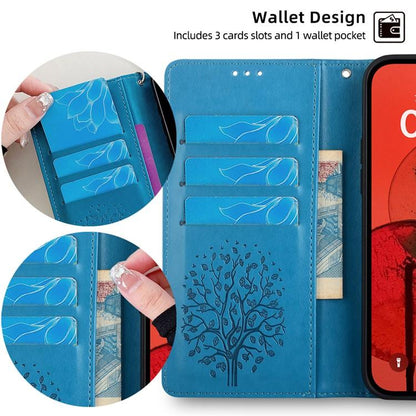 Tree & Deer Embossed Leather Phone Case, For Xiaomi 17 Ultra, For Xiaomi 17 Pro Max, For Xiaomi 17 Pro, For Xiaomi 17, For Xiaomi 15 Ultra