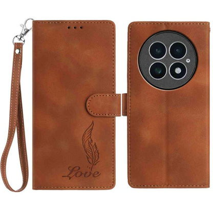 Skin Feel Embossed Feather Leather Phone Case, For OnePlus Ace 6, For OnePlus 15, For OnePlus Nord 5, For OnePlus Nord CE5, For OnePlus 13