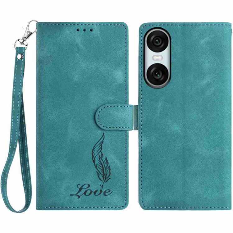 Skin Feel Embossed Feather Leather Phone Case, For Sony Xperia 10 VII, For Sony Xperia 10 VI