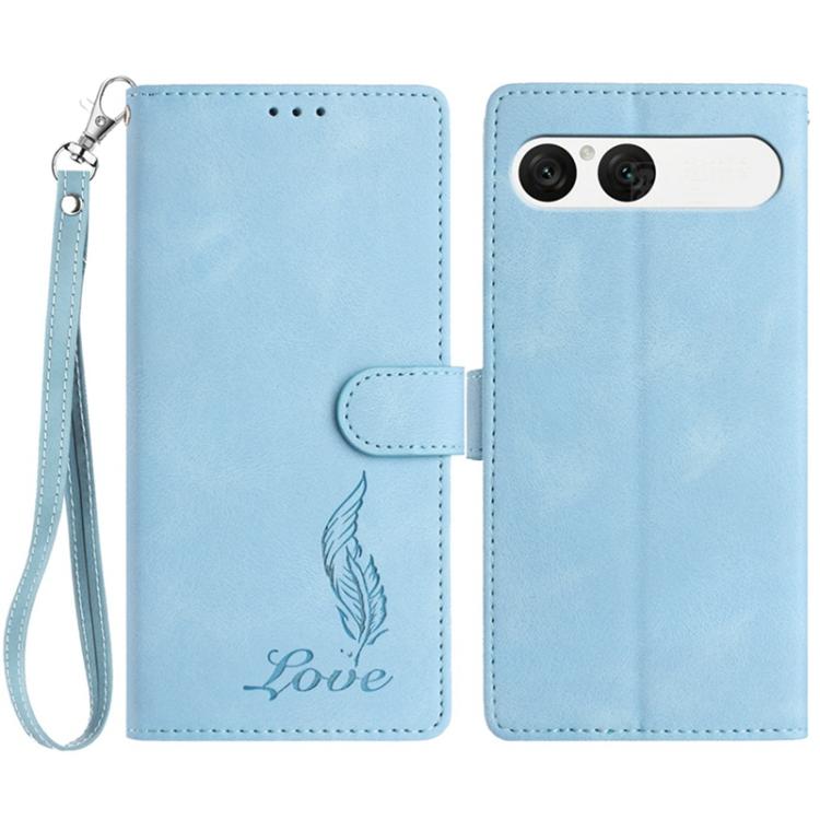 Skin Feel Embossed Feather Leather Phone Case, For Sony Xperia 10 VII, For Sony Xperia 10 VI