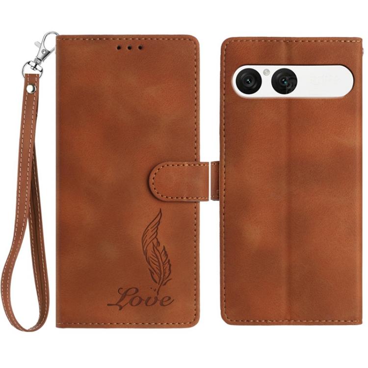 Skin Feel Embossed Feather Leather Phone Case, For Sony Xperia 10 VII, For Sony Xperia 10 VI