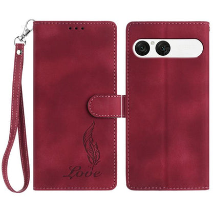 Skin Feel Embossed Feather Leather Phone Case, For Sony Xperia 10 VII, For Sony Xperia 10 VI