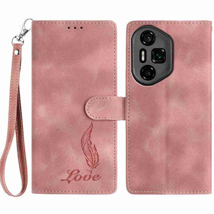 Skin Feel Embossed Feather Leather Phone Case, For Honor 300, For Honor X9c, For Honor 200