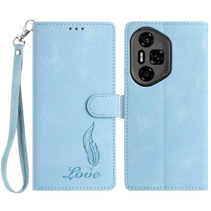 Skin Feel Embossed Feather Leather Phone Case, For Honor 300, For Honor X9c, For Honor 200
