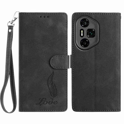 Skin Feel Embossed Feather Leather Phone Case, For Honor 300, For Honor X9c, For Honor 200