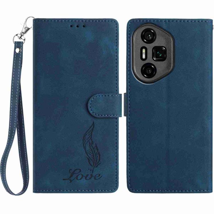 Skin Feel Embossed Feather Leather Phone Case, For Honor 300, For Honor X9c, For Honor 200