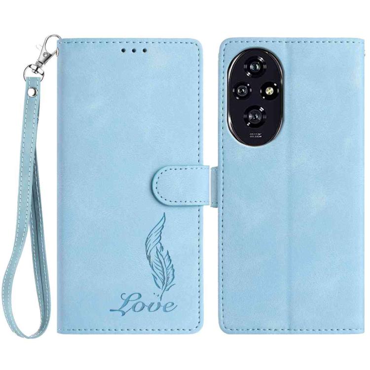 Skin Feel Embossed Feather Leather Phone Case, For Honor 300, For Honor X9c, For Honor 200
