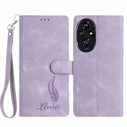 Skin Feel Embossed Feather Leather Phone Case, For Honor 300, For Honor X9c, For Honor 200