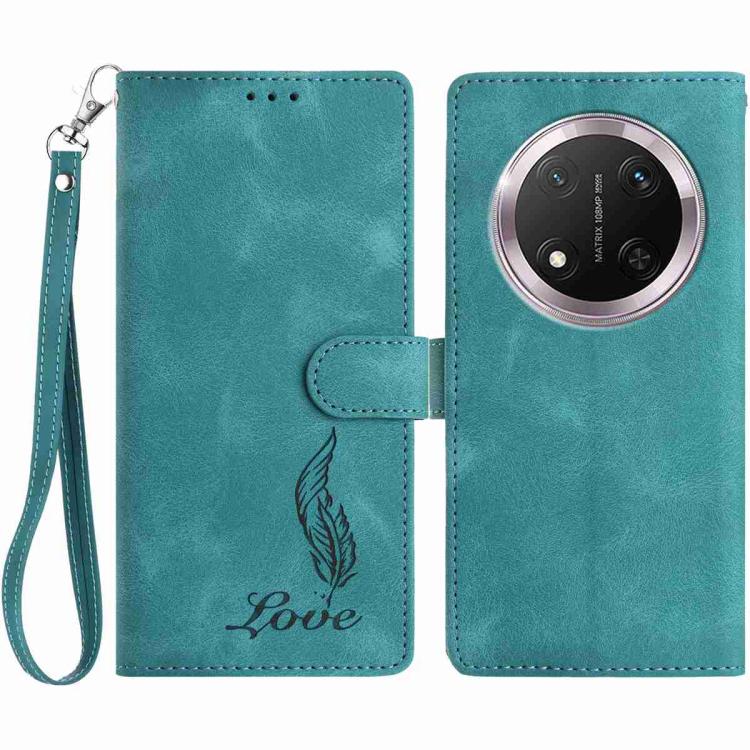 Skin Feel Embossed Feather Leather Phone Case, For Honor 300, For Honor X9c, For Honor 200