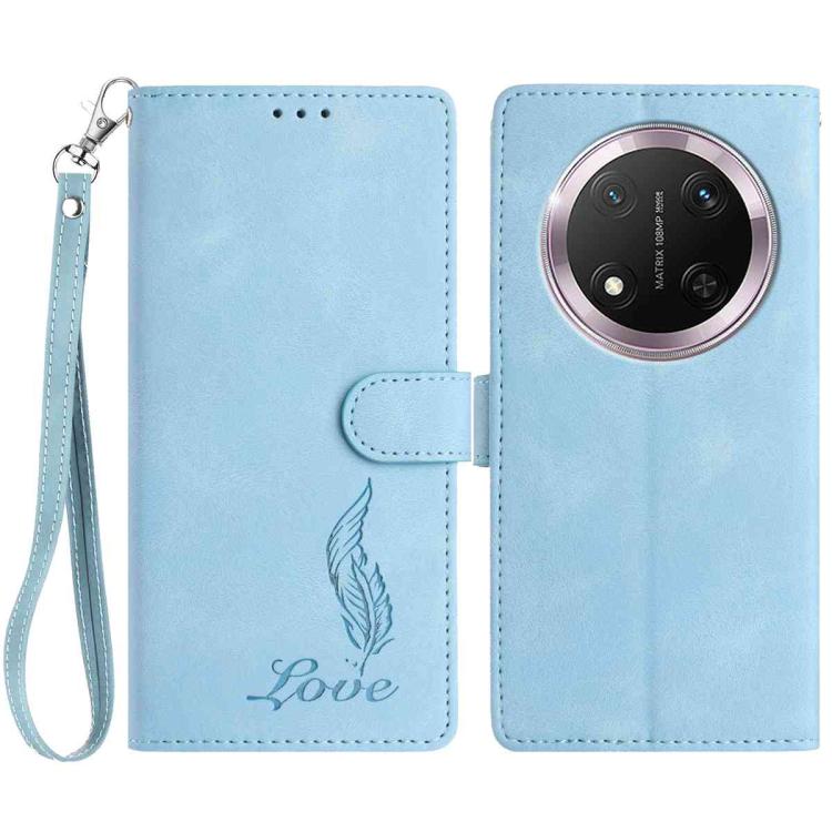 Skin Feel Embossed Feather Leather Phone Case, For Honor 300, For Honor X9c, For Honor 200
