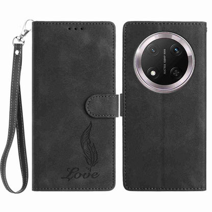Skin Feel Embossed Feather Leather Phone Case, For Honor 300, For Honor X9c, For Honor 200