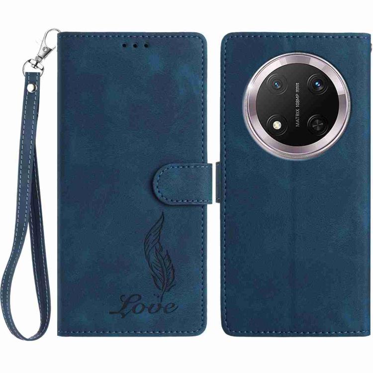 Skin Feel Embossed Feather Leather Phone Case, For Honor 300, For Honor X9c, For Honor 200