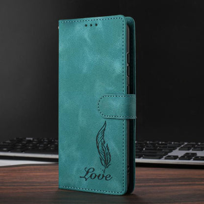 Skin Feel Embossed Feather Leather Phone Case, For Redmi 13C 4G