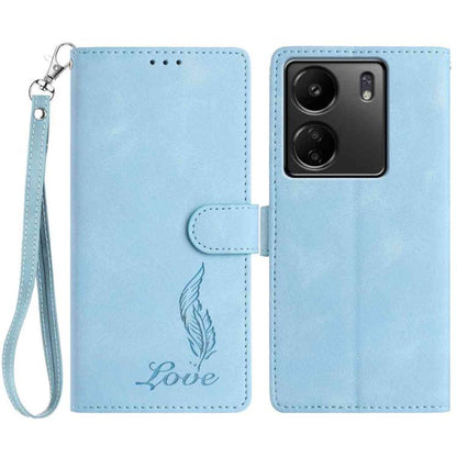 Skin Feel Embossed Feather Leather Phone Case, For Redmi 13C 4G