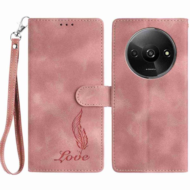 Skin Feel Embossed Feather Leather Phone Case, For Redmi 17C 5G, For Redmi K90, For Redmi K90 Pro Max, For Redmi 15C 5G / 4G EU 173mm, For Redmi 15 5G / 4G EU 171mm, For Redmi 15C 5G / 4G Global 171mm, For Redmi A5 4G 173.3mm                           ...