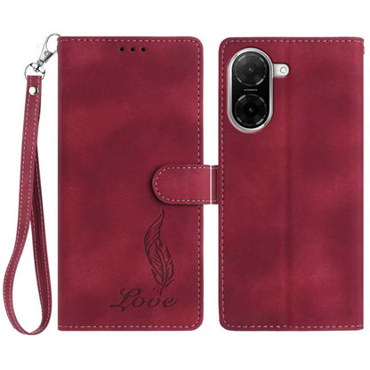 Skin Feel Embossed Feather Leather Phone Case, For Redmi 17C 5G, For Redmi K90, For Redmi K90 Pro Max, For Redmi 15C 5G / 4G EU 173mm, For Redmi 15 5G / 4G EU 171mm, For Redmi 15C 5G / 4G Global 171mm, For Redmi A5 4G 173.3mm                           ...