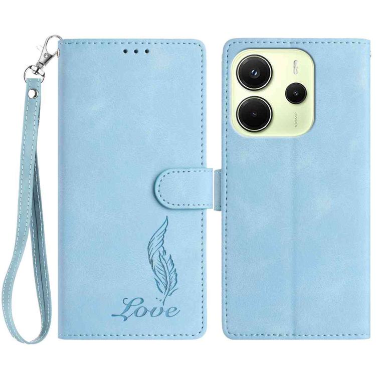 Skin Feel Embossed Feather Leather Phone Case, For Redmi 17C 5G, For Redmi K90, For Redmi K90 Pro Max, For Redmi 15C 5G / 4G EU 173mm, For Redmi 15 5G / 4G EU 171mm, For Redmi 15C 5G / 4G Global 171mm, For Redmi A5 4G 173.3mm                           ...