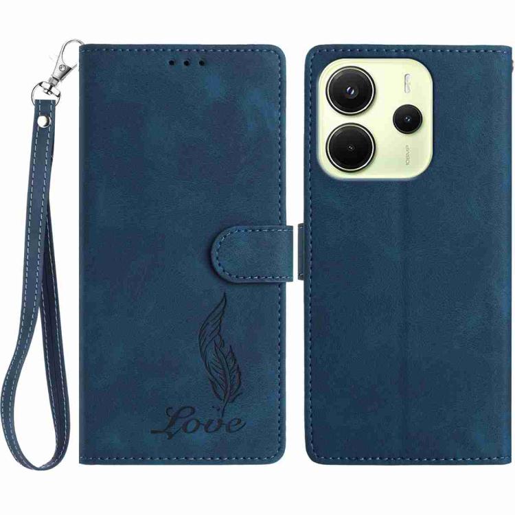 Skin Feel Embossed Feather Leather Phone Case, For Redmi 17C 5G, For Redmi K90, For Redmi K90 Pro Max, For Redmi 15C 5G / 4G EU 173mm, For Redmi 15 5G / 4G EU 171mm, For Redmi 15C 5G / 4G Global 171mm, For Redmi A5 4G 173.3mm                           ...
