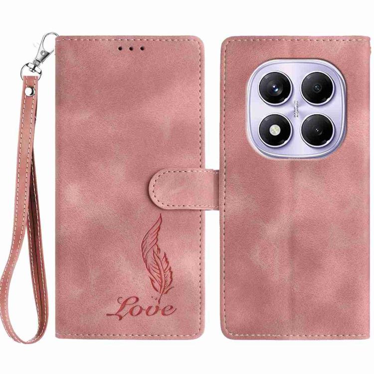 Skin Feel Embossed Feather Leather Phone Case, For Redmi 17C 5G, For Redmi K90, For Redmi K90 Pro Max, For Redmi 15C 5G / 4G EU 173mm, For Redmi 15 5G / 4G EU 171mm, For Redmi 15C 5G / 4G Global 171mm, For Redmi A5 4G 173.3mm                           ...