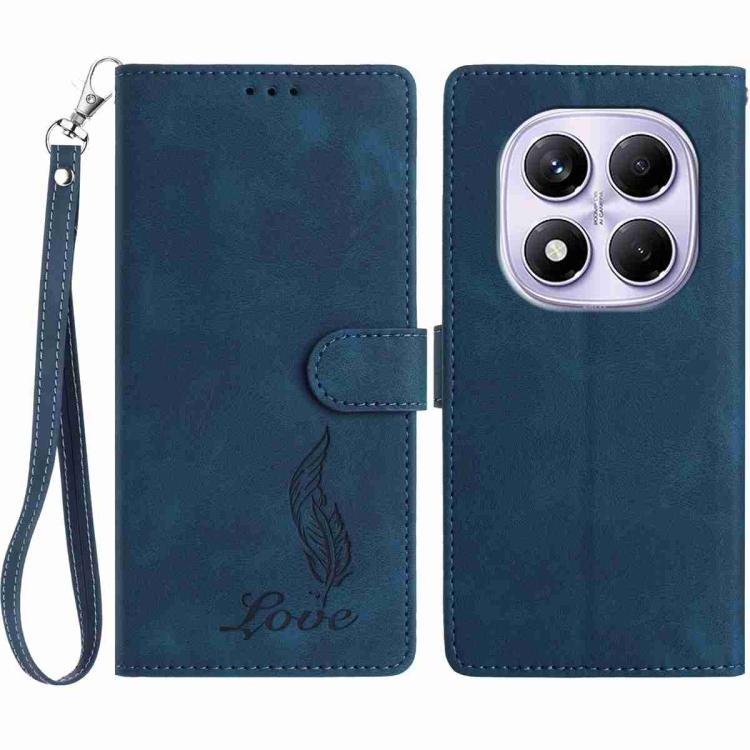 Skin Feel Embossed Feather Leather Phone Case, For Redmi 17C 5G, For Redmi K90, For Redmi K90 Pro Max, For Redmi 15C 5G / 4G EU 173mm, For Redmi 15 5G / 4G EU 171mm, For Redmi 15C 5G / 4G Global 171mm, For Redmi A5 4G 173.3mm                           ...