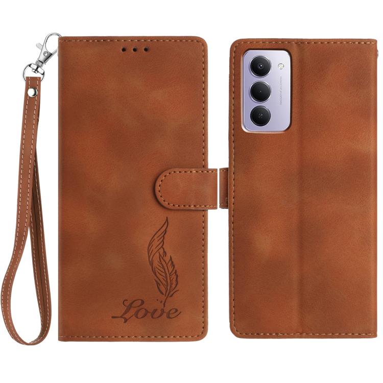 Skin Feel Embossed Feather Leather Phone Case, For Redmi 17C 5G, For Redmi K90, For Redmi K90 Pro Max, For Redmi 15C 5G / 4G EU 173mm, For Redmi 15 5G / 4G EU 171mm, For Redmi 15C 5G / 4G Global 171mm, For Redmi A5 4G 173.3mm                           ...