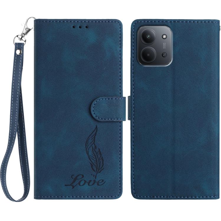 Skin Feel Embossed Feather Leather Phone Case, For Redmi 17C 5G, For Redmi K90, For Redmi K90 Pro Max, For Redmi 15C 5G / 4G EU 173mm, For Redmi 15 5G / 4G EU 171mm, For Redmi 15C 5G / 4G Global 171mm, For Redmi A5 4G 173.3mm                           ...