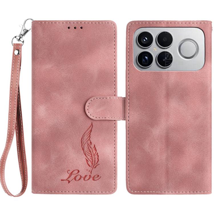 Skin Feel Embossed Feather Leather Phone Case, For Redmi 17C 5G, For Redmi K90, For Redmi K90 Pro Max, For Redmi 15C 5G / 4G EU 173mm, For Redmi 15 5G / 4G EU 171mm, For Redmi 15C 5G / 4G Global 171mm, For Redmi A5 4G 173.3mm                           ...