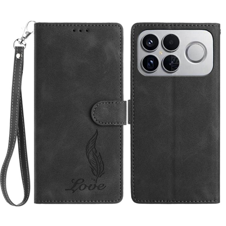 Skin Feel Embossed Feather Leather Phone Case, For Redmi 17C 5G, For Redmi K90, For Redmi K90 Pro Max, For Redmi 15C 5G / 4G EU 173mm, For Redmi 15 5G / 4G EU 171mm, For Redmi 15C 5G / 4G Global 171mm, For Redmi A5 4G 173.3mm                           ...