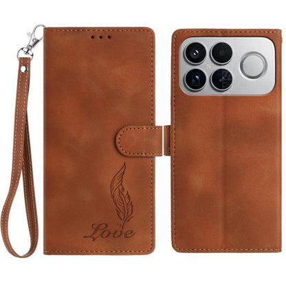 Skin Feel Embossed Feather Leather Phone Case, For Redmi 17C 5G, For Redmi K90, For Redmi K90 Pro Max, For Redmi 15C 5G / 4G EU 173mm, For Redmi 15 5G / 4G EU 171mm, For Redmi 15C 5G / 4G Global 171mm, For Redmi A5 4G 173.3mm                           ...