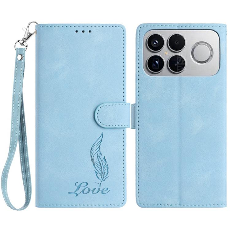 Skin Feel Embossed Feather Leather Phone Case, For Redmi 17C 5G, For Redmi K90, For Redmi K90 Pro Max, For Redmi 15C 5G / 4G EU 173mm, For Redmi 15 5G / 4G EU 171mm, For Redmi 15C 5G / 4G Global 171mm, For Redmi A5 4G 173.3mm                           ...