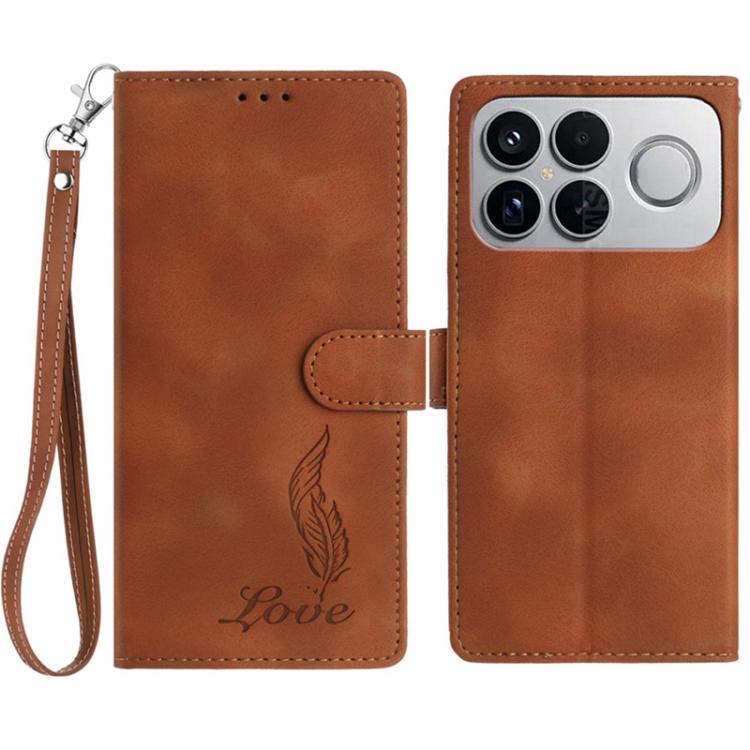 Skin Feel Embossed Feather Leather Phone Case, For Redmi 17C 5G, For Redmi K90, For Redmi K90 Pro Max, For Redmi 15C 5G / 4G EU 173mm, For Redmi 15 5G / 4G EU 171mm, For Redmi 15C 5G / 4G Global 171mm, For Redmi A5 4G 173.3mm                           ...