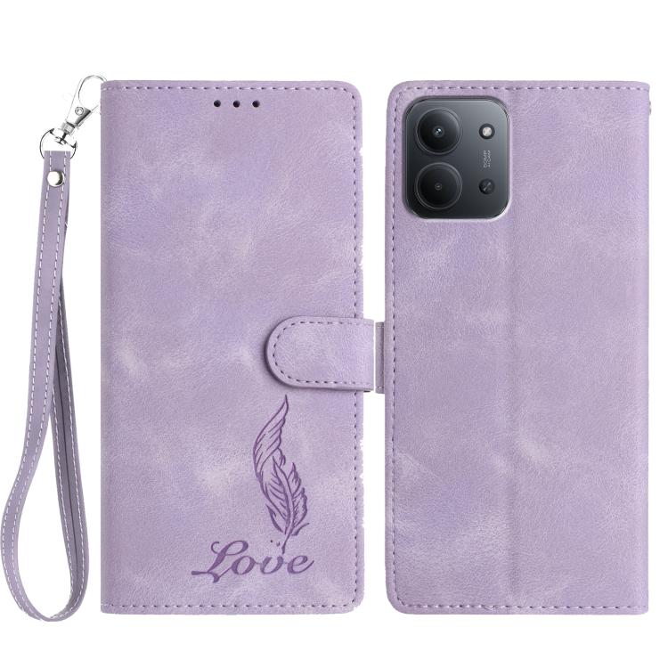 Skin Feel Embossed Feather Leather Phone Case, For Redmi 17C 5G, For Redmi K90, For Redmi K90 Pro Max, For Redmi 15C 5G / 4G EU 173mm, For Redmi 15 5G / 4G EU 171mm, For Redmi 15C 5G / 4G Global 171mm, For Redmi A5 4G 173.3mm                           ...